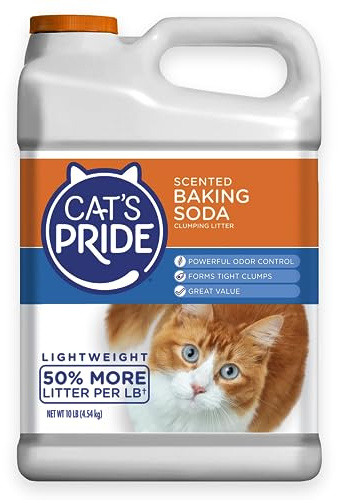 Cat's Pride Lightweight Clumping Litter: Baking Soda - Powerful Odor Control - Scented, 10 Pounds