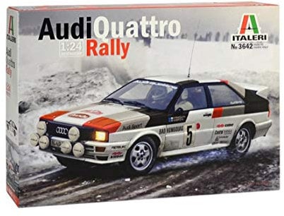 Italeri IT3642 3642S - 1:24 Audi Quattro Rally , Modellbau, Bausatz, Standmodellbau, Basteln, Hobby, Kleben, Plastikbausatz, detailgetreu, Unlackiert