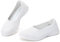 konhill Women's Loafers Slip on Knit Dressy Shoes Casual Low-Top Flats Comfortable Lightweight Walking Shoes 5.5UK White