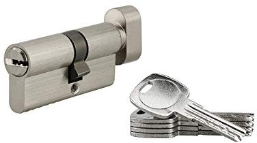 Serrurerie de Picardie - Cylindre profilé européen 30x40mm Bouton nickelé 5 clés réversibles