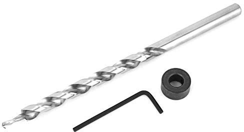 Elprico Pocket Hole Drill Bit, 9mm Round Shank Twist Step Drill Bit Set for Pocket Hole Drill Jig Guide Kit with Wrench