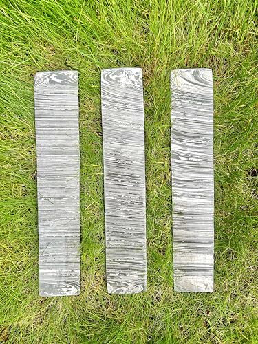 EXTREME Damascus Steel Billet Bar 25x5cm Handmade Fire Storm Pattern Bush Crafts Knife Tools Making Bar