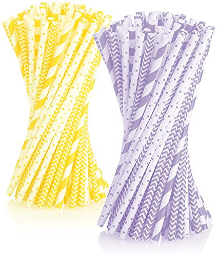 COM-FOUR® 200x pailles à boire en papier - Pailles écologiques pour fêtes, anniversaires, mariages et fêtes de fin d'études - tubes à boire durables