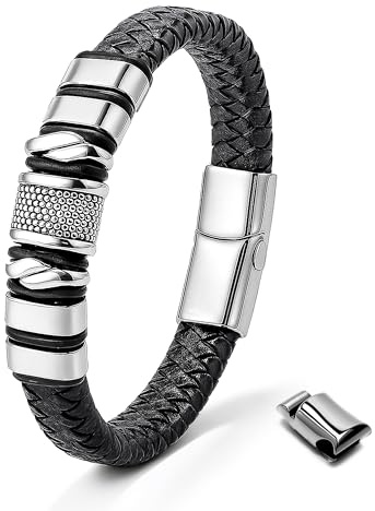 UNIQAL | Lederarmband Herren Premium Style Mens Bracelet | Gratis Geschenk Box | Echtleder, Edelstahl