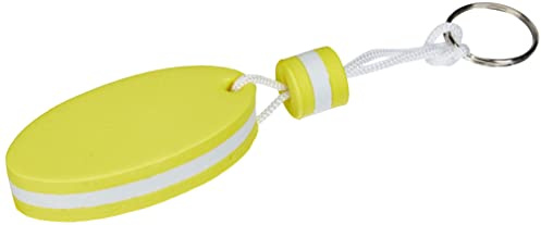 Schwimmender Schlüsselanhänger aus EVA-Schaum und Edelstahlring im lustigen zweifarbigen Design in verschiedenen Farben., gelb, One size