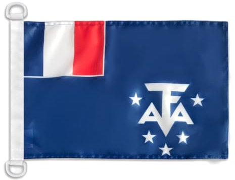 Pavillon nautique Terres australes et antarctiques française 45x30cm - Drapeau de bateau français - France 30 x 45 cm - AZ FLAG