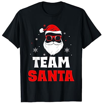 Team Santa Christmas Santa Cap Bart und Brille Weihnachten T-Shirt
