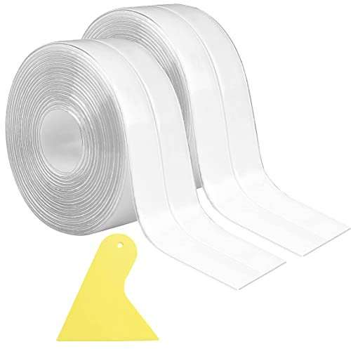 Caulk Strip Sealant Tape Waterproof Self Adhesive 1.5 x 21ft(38mm X 6.4M) for Decorating Kitchen, Bathroom, Bathtub, Toilet, Wall, Floor Transparent