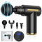 Pistola de Masaje muscular,Pistola de Masaje,Masajeador de 6 velocidades, Masajeador Muscular Profundo de 10mm con 4 Cabezales de Masaje y Pantalla Táctil LED Para Relajación Muscular (negro)