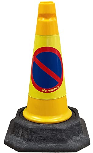 Street Solutions UK - 1 x No Waiting Road Traffic Cones 18 (460mm) Self Weighted Safety Cone - 100% Recycled PVC, Heavy Duty, Strong and Durable