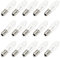 MeetUs 15 Stück E10 Glühbirne Topkerze Ersatzbirnen Warmweiß 2200K, 0.2W, AC 10V-55V Riffelkerze Konische LED Kerzen für Schwibbogen und Lichterketten