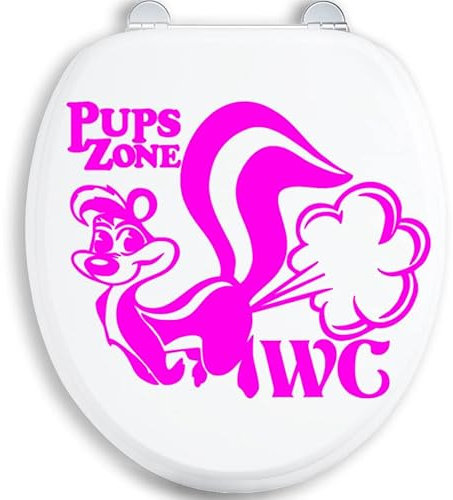 12x10cm Pups Zone WC Deckel Toilettendeckel Bad Klo Aufkleber Sticker Tunin Wandtattoo cx Toiletten Badezimmer