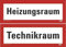 Aufkleber Brandschutzzeichen Set „Technikraum + Heizungsraum“ Hinweis Schild Folie selbstklebend | 7,4x21cm Made in Germany