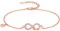 ZHOU LIU FU Infinity Unendlichkeit Symbol Damen Armband, 925 Sterling Silber Zirkonia Armkette Verstellbar 16+3 cm Charm Armbänder Geschenk für Sie Frauen Freundin mama (Roségold)