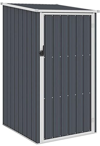 Homgoday Gerätehaus Metall Geräteschuppen Schuppen Gartenhaus Gartenschuppen Ohne Boden Garten Schuppen mit Schrägdach Anthrazit 87x98x159 cm Verzinkter Stahl