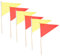 PLAFOPE 10Pièces Drapeaux de Marquage Triangulaires Polyester pour Jardin Pelouse et Paysage Drapeaux de Signalisation Rouge et Jaune