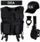 Black Snake SWAT SECURITY FBI POLICE Kostüm für Damen und Herren - Einsatzweste, Cap, Beinholster, Handschellen inkl. Halter (DEA, XL/XXL)