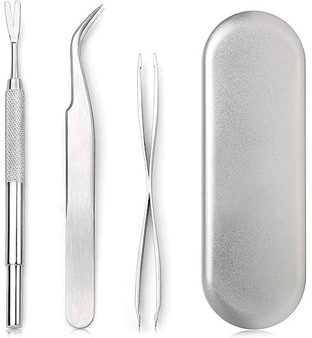 Tick Remover Tools for Dogs Tick Remover Tools for Humans Stainless Steel Tick Remover, Professional Tick Tweezers for Cats Tick Hook Kit Included Removal Tweezers + Tick Shovel + Iron Box