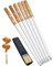 Grillspieße mit Holzgriff Grillspieße lang Grillspieße aus Edelstahl 42cm Schaschlikspieße Lange Spieße für Fleisch Gemüse Stockbro BBQ Grillen Grillzubehör aus Edelstah (42cm)