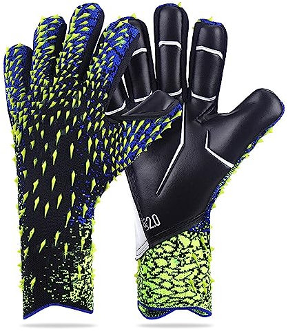 YSTP Torwarthandschuhe Jugendliche und Erwach Fußballhandschuhe Rutschfes Latexschaum Fußballtorhüter Handschuhe mit Fingersave Handgelenkschützenden Eigenschaften Größe 8 (Grün)