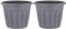 M1SS (Set of 2 50cm Upcycled Grey Round Plastic Planter Flower Pot Nursery Planter Decorative Garden Container,Indoor & Outdoor Bonsai Plants, Aloe, Herb, Orchid and More Plants/Flowers