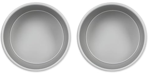 PME RND033 Anodised Aluminium Round Cake Pan 3 x 3-Inch Deep Silver (Pack of 2)