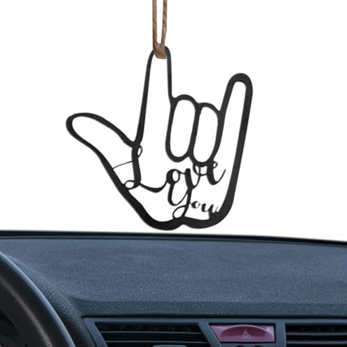WOTEG I Love You Sign - I Love You Hand Language,Hand Gesture Tree Ornaments for, Wedding, Valentine's Day Decorations