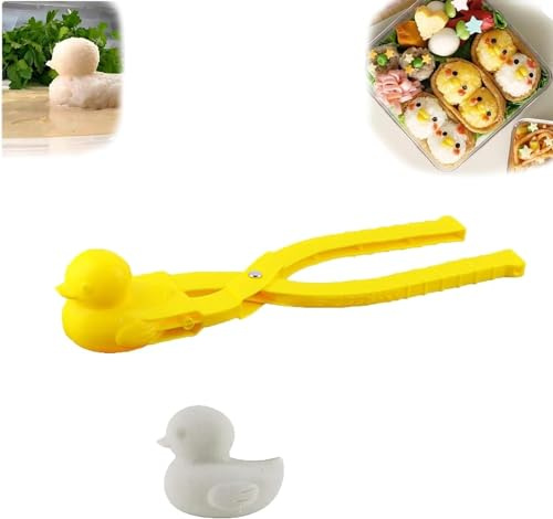 Anshka WJ1678 Enten-Reis-Form, Gummi-Ente, Reisform, Entenreisform, Zange, Entenreisform, Tierformen, Sushi-Form, Cartoon-Ente, Schneeball-Maker (Ente)