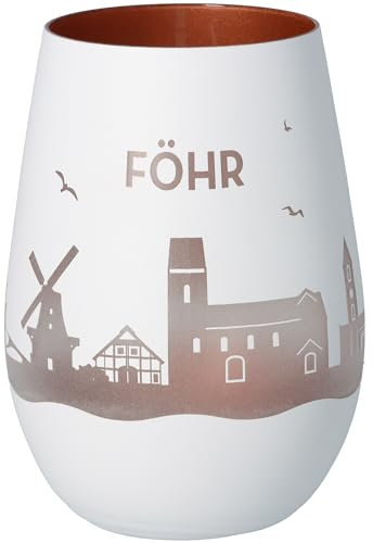 Goodtimes Windlicht Föhr Skyline (Weiß & Bronze)