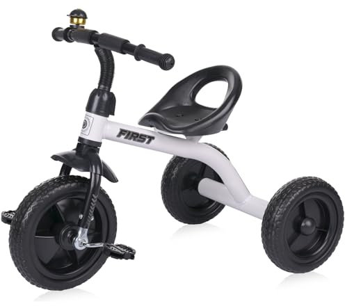 Lorelli Dreirad ab 3 Jahren, Tricycle First, nur 3,5kg, ergonomischer Sitz, Klingel, Eva-Reifen, Schutzblech, rutschfeste Pedale, weiche Gummi-Griffe, weiß