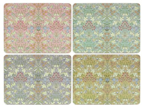 The Leonardo Collection Hyacinth Table Place Mats Set of 4 | Non Slip Washable Table Mats For Dining | Designed By William Morris | Set of 4 Printed Designer Placemats