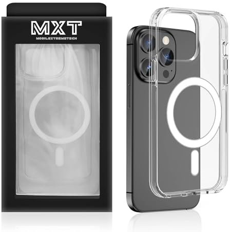 MXT Case for iPhone 15 Pro Max MagSafe Crystal Clear TPU + 2.0mm PC Military Grade Case Stain Resistant Shockproof Anti-Drop Anti-Vibration Four Corner Fall Protection (iPhone 15 Pro Max)