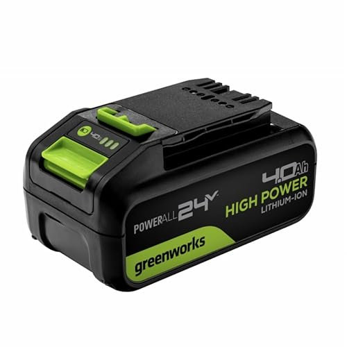 Greenworks 24 V 4Ah Battery High Power Rechargeable Lithium-Ion Battery Compatible With All Devices of the 24 V Greenworks Tools Series-G24B4HP1100