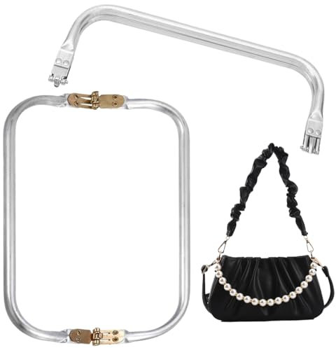 KSJEHW 2 Pezzi Chiusura Borsa Uncinetton 22 cm 25 cm, Chiusura Clutch, Chiusure Per Borse Uncinetto, Manici Per Borse Uncinetto, Chiusura A Molla Per Borse, Per Clutch Per Borse Uncinetto