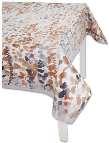 Casatessile Tovaglia plastificata Italiana Fiori E Foglie Tovaglia Cerata, Tovaglia Plastica - VAR. 4, 6 posti 140x180 cm.