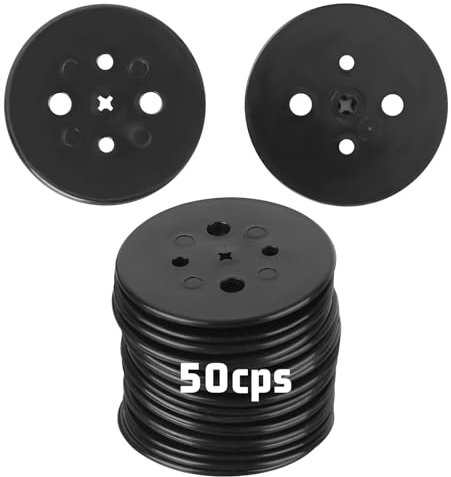 XCDMJ 50 Rondelles Noires en Plastique pour Fixer des Feuilles De Paillage Agrafes De Jardin Jardin Ancrage Au Sol Bâches Filets Pelouses Synthétiques Joints d'ancrage Au Sol en Plastique