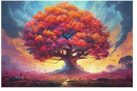Arbre de Vie Cosmique Puzzles Adulte 1000 Pieces Cadeau Famille Puzzle Classique 3D Puzzle EnfantsJouet en Bois Cadeau Unique Décoration Intérieure (75×50cm)