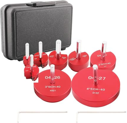 maXpeedingrods 8 Pcs PVC Pipe Reamer Kit with 1/2 Inch, 3/4 Inch, 1 Inch, 1-1/4 Inch, 1-1/2 Inch, 2 Inch, 3 Inch, 4 Inch Head Aluminum, PVC Fitting Socket Saver Tool Set, Fit Standard 1/2 Drills