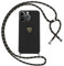 Oelrstfe Handyband für iPhone 13 Pro Hülle mit Band Herz Motiv Handyhülle für zum Umhängen Silikon Stoßfest Ultra Dünn Weich Schutzhülle mit Kordel Necklace Kette Love Muster Case,Schwarz