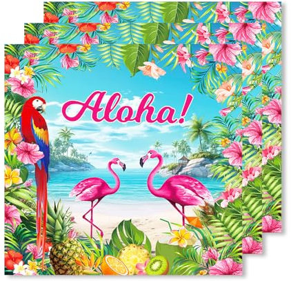 ParPix 20 Stück Flamingo Servietten, 33x33cm Hawaii Party Deko Servietten, Flamingo Deko Papierservietten, Servietten Flamingo Sommer, Flamingo Servietten Geburtstag,Sommer Gartenfeste Party Tischdeko