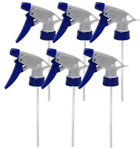 Happyupcity 6PCS Blue Spray Bottle Nozzels Attachment Heavy Duty Trigger Spray Replacement Sprayer Nozzle Head Plastic 28/400 Spray Bottle Tops Fit for Standard 8oz/16oz Bottle