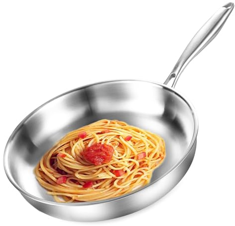 DELARLOCHEF Edelstahlpfanne 26 cm, Durchgehend 3-lagig Bratpfanne
