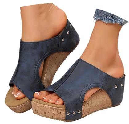 Sommerschuhe Wedges Damen Pantoletten Platform Sandalen Mit Absatz Sommer Keilabsatz Offene Schuhe Keilsandalen Elegant Keilsandaletten Plateauschuhe Schlappen
