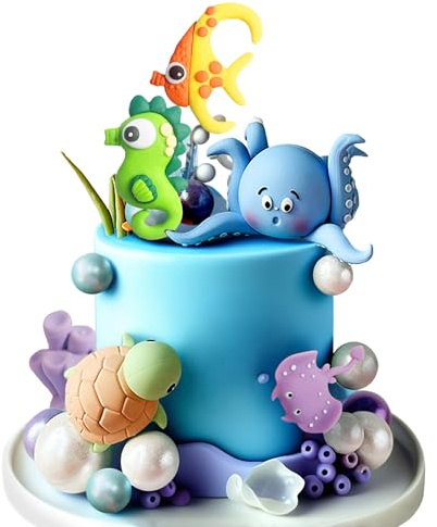 Unter dem Meer Tortenaufleger Ozean Tier Cupcake Toppers Ozean Partydeko | Unter dem Meer Tortenaufleger Ozean Tier Cupcake Toppers Ozean Meer Party Dekorationen Unter dem Meer Thema Babydusche