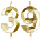 Yiran Gold 39. Geburtstagskerzen, 39. Geburtstagsdekorationen für Frauen und Männlich, 3D-Zahl-39-Kerze für Kuchen, Goldene Kuchendekorationen für Geburtstagsfeiern und Hochzeiten Zubehör