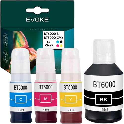 EVOKE BT6000 BT5000 Tinte kompatibel zu Brother DCP-T220 T420W T425W T426W T500W T510W T520W T525W (CMYK Set) 21400 Seiten 265ml