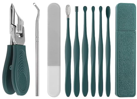 9 Set zehennagelknipser schräg, Adlerschnabel-Nagelknipser schräg, Eagle Beak Beveled Nail Clippers mit Ohrpflücker, nägel schneiden fußnägel, nagelclipper, Adlerschnabelknipser für Senioren, Frauen