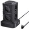 Torre Regletas Enchufes Vertical con 8 Tomas AC y 4 USB Regleta Enchufe Múltiple 3 M Regreltas Vertical con Protección Sobretensión Interruptor Independiente Base Estable para Casa y Oficina