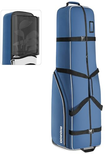RIOROO Golf-Reisetasche für Flugreisen mit Rädern, 900D Polyester-Material, weich gepolsterter Schutz für die Schläger, zusammenklappbare Golf-Reisetasche für Fluggesellschaften