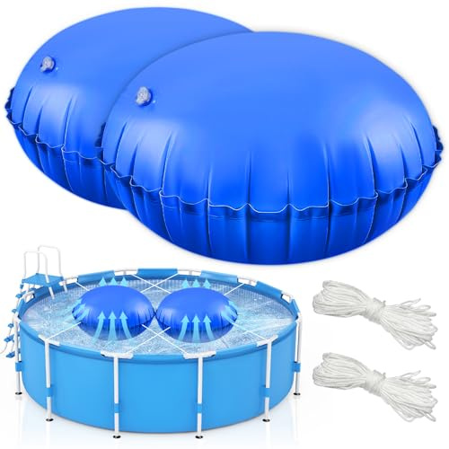 TZEKING 2PCS Cuscino Piscina Invernale 4 Piedi,2 Corde di Fissaggio Lunghe 15 Metri,Cuscino di Copertura per Piscina,Cuscino d'Aria per Piscina Invernale,Cuscino GGonfiabile per Fuori Terra Cuscino